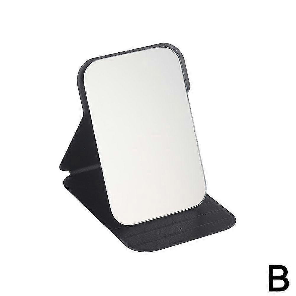 Black (B)$Portable simple makeup mirror dormitory desktop female desktop dressing mirror folding portable makeup mirror 1pc
