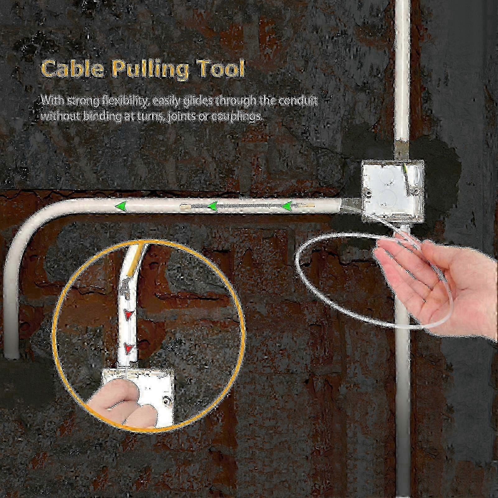 30m Fish Tape Wire Puller Cable Pulling Tool Through Wall ABS Plastic Wire Threader Electrical Wires Running Puller for Drywall Ceiling Conduit 2025