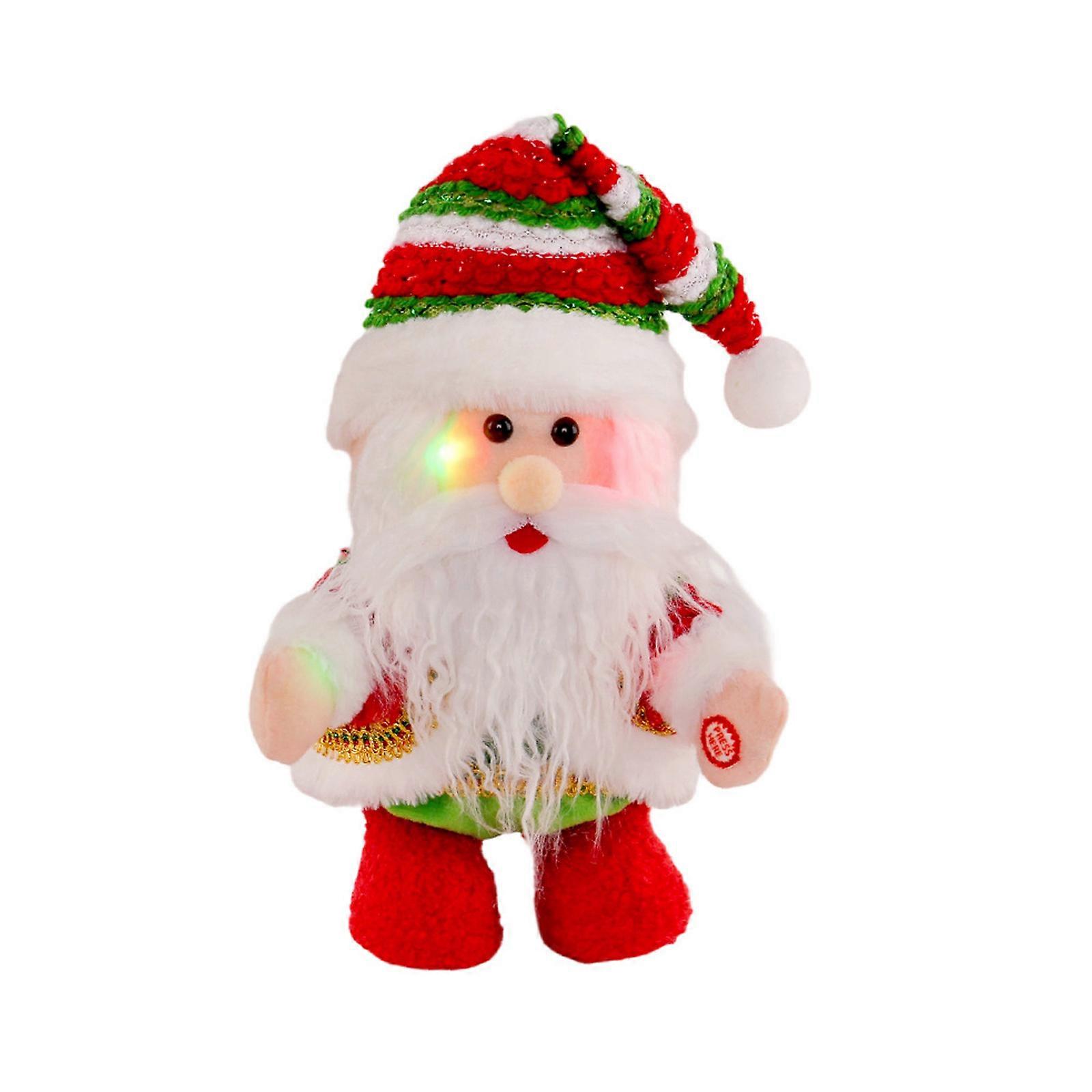 Animated Musical Santa Ornament With Colorful LED Effect For Christmas Tree And Party Decorations Multicolor