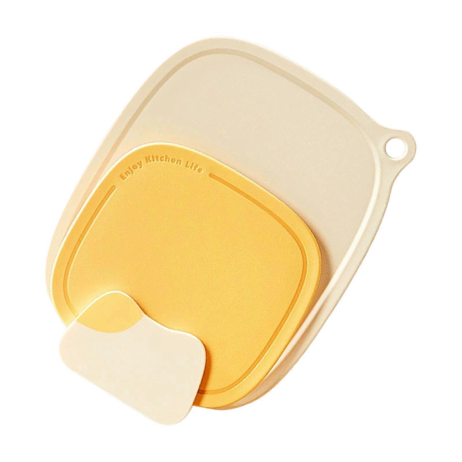 User Friendly 3 Piece Cutting Set and PP Blend Not Scratch Front Multipurpose Kitchen Accessories for Daily Cooking  White and yellow