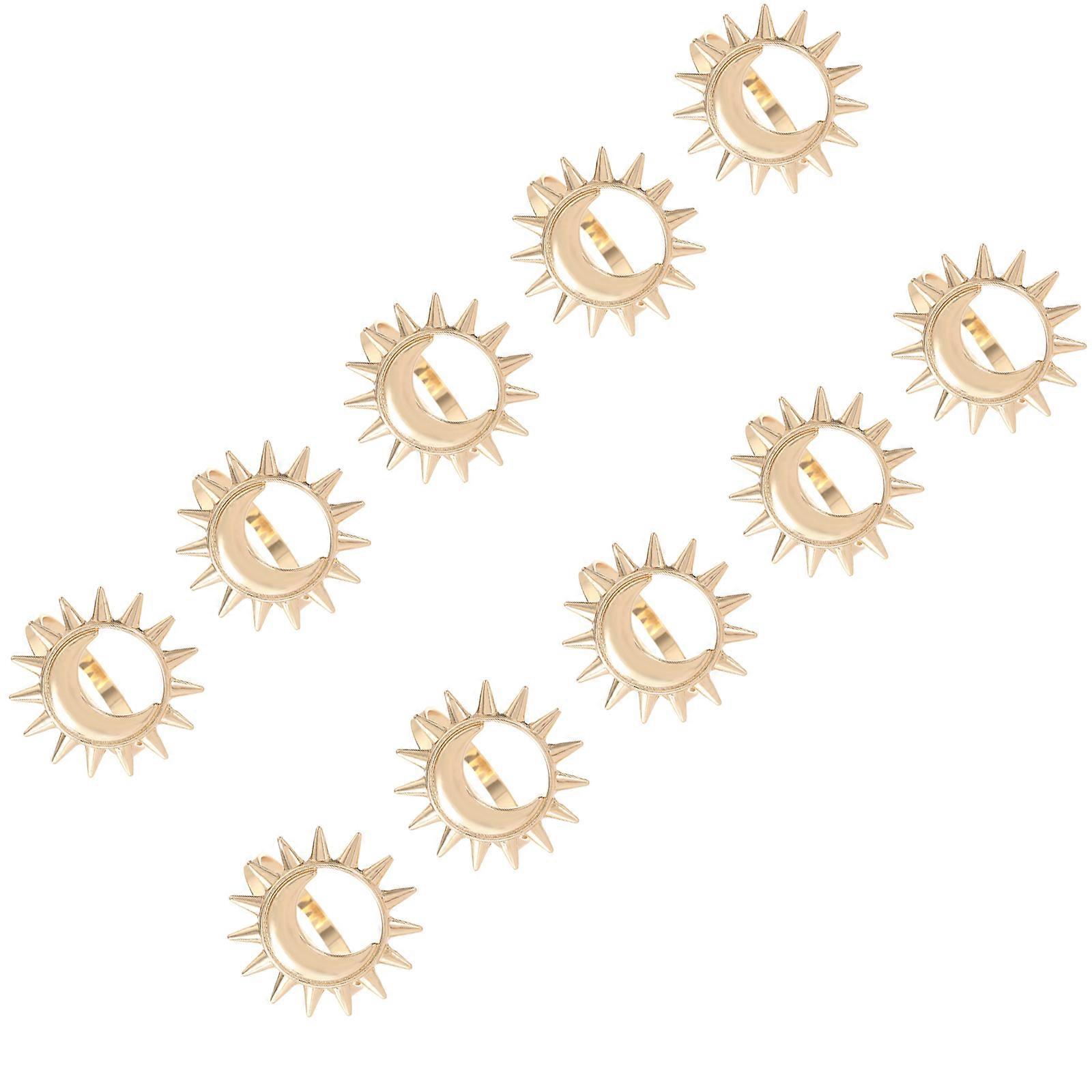 Sun Moon Pattern Napkin Fasteners Rustproof Metal Tableware Accessories Elegant Dinner Party Napkin Holders Multicolor