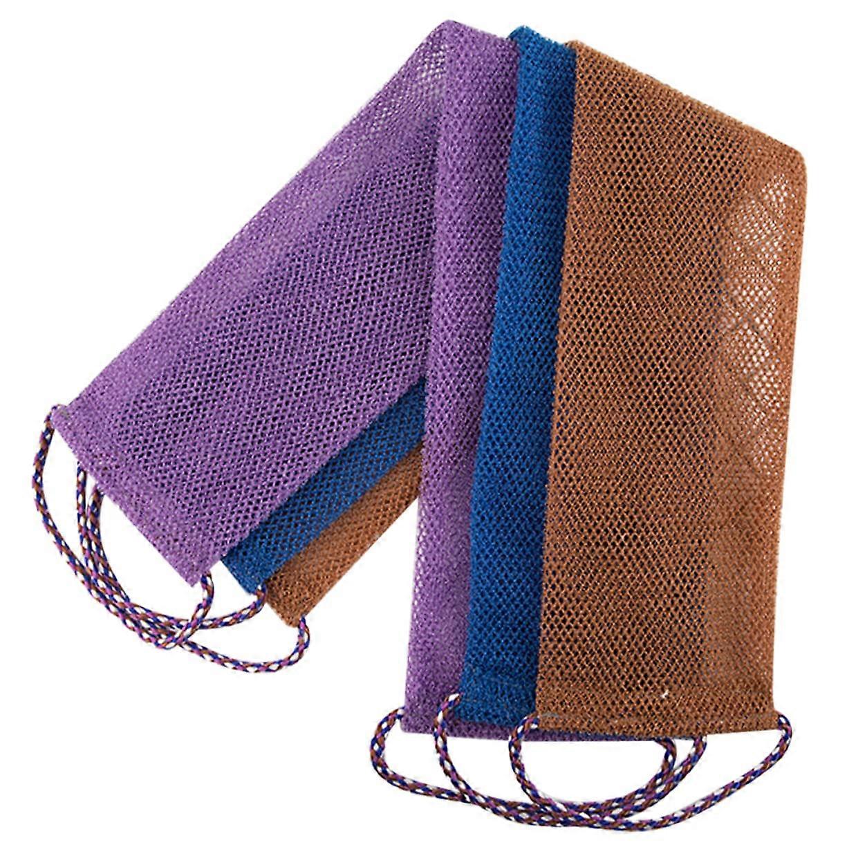 African Scrubbing Net Bath Towels 3pcs Exfoliating Scrubbers for Deep Cleansing Body Wash with Rough Texture