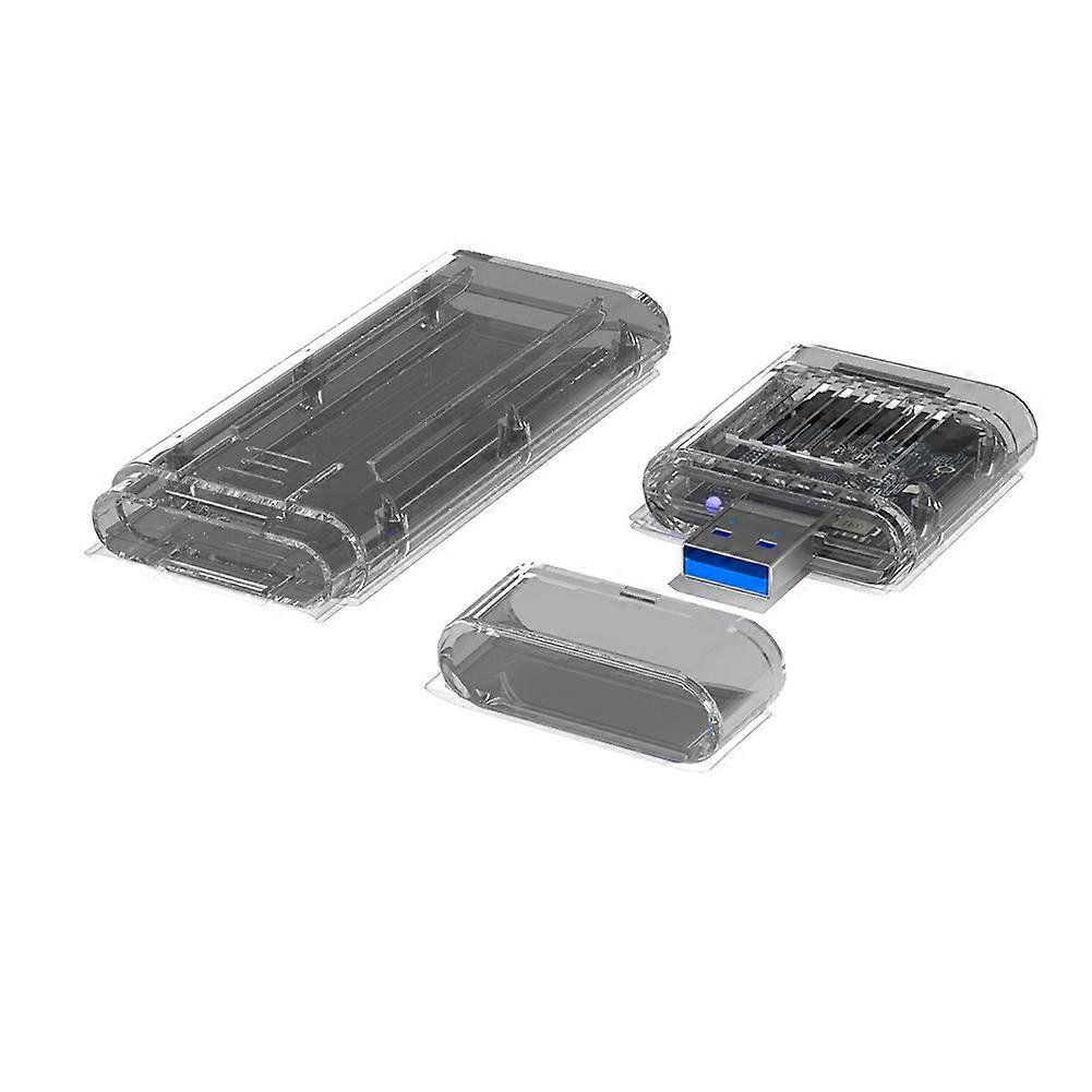 Detachable M.2 NVMe SSD Enclosure M.2 to Type-A USB3.2 External Adapter NVME SSD Case Box Laptop Accessories Clear Grey