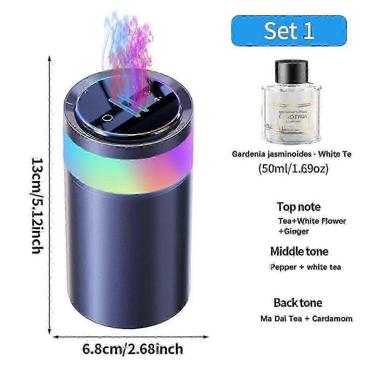 Car Air Freshener Fragrance Diffuser with Colorful Light Auto On/Off 3 Spray Modes Rechargeable Auto Essential Oil Diffuser Humidifier Decoration