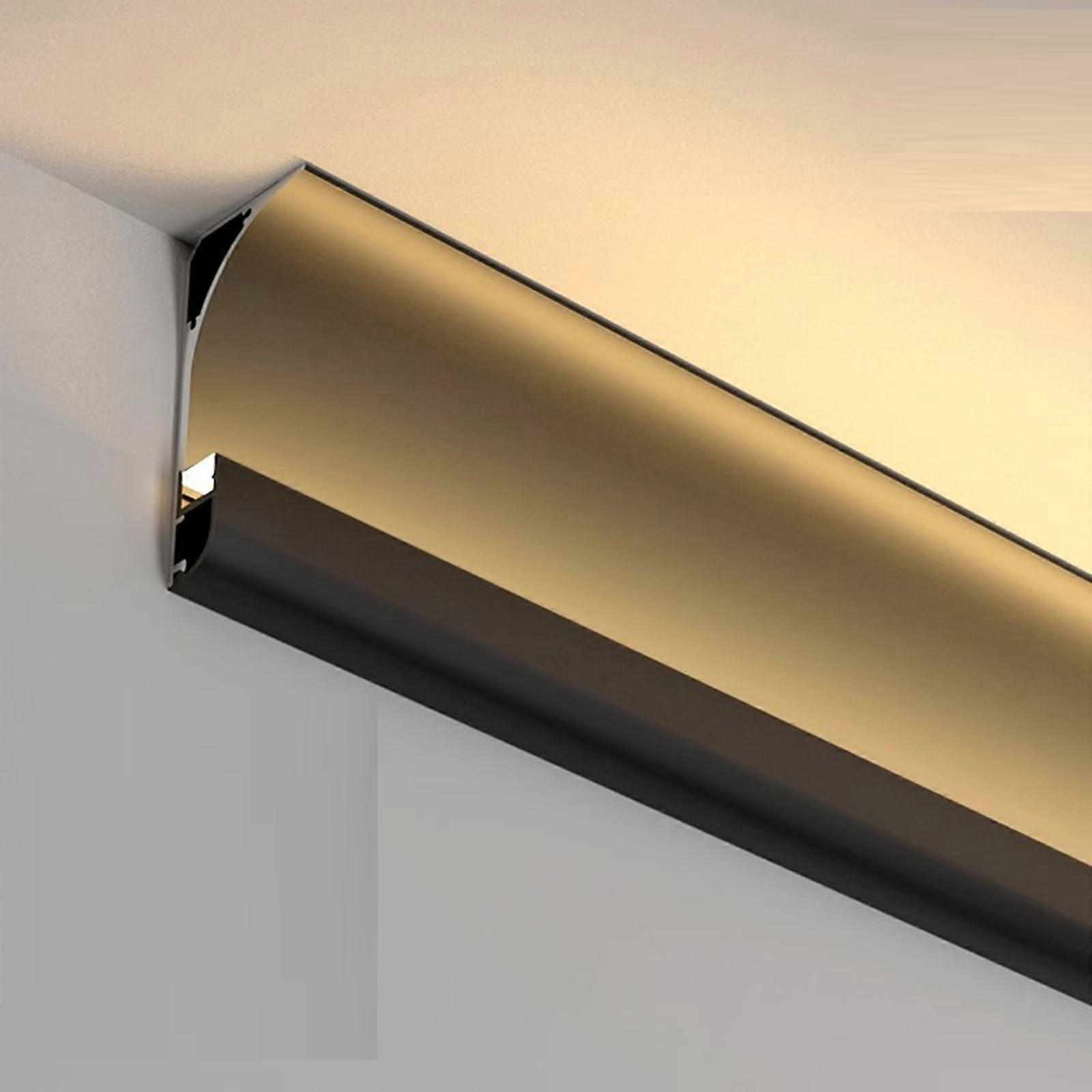 LED Strip Channel Aluminum Channel Profiles With Diffuser Base Plate Black 9 m Without LED Strips