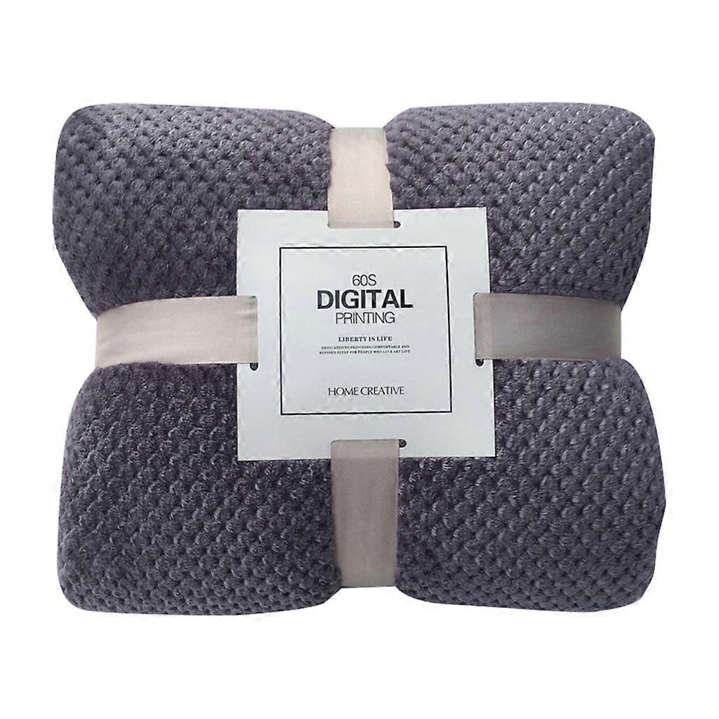 Soft Warm Plaid Fleece Bed Blanket Large Mesh Flannel Blankets Thick Breathable