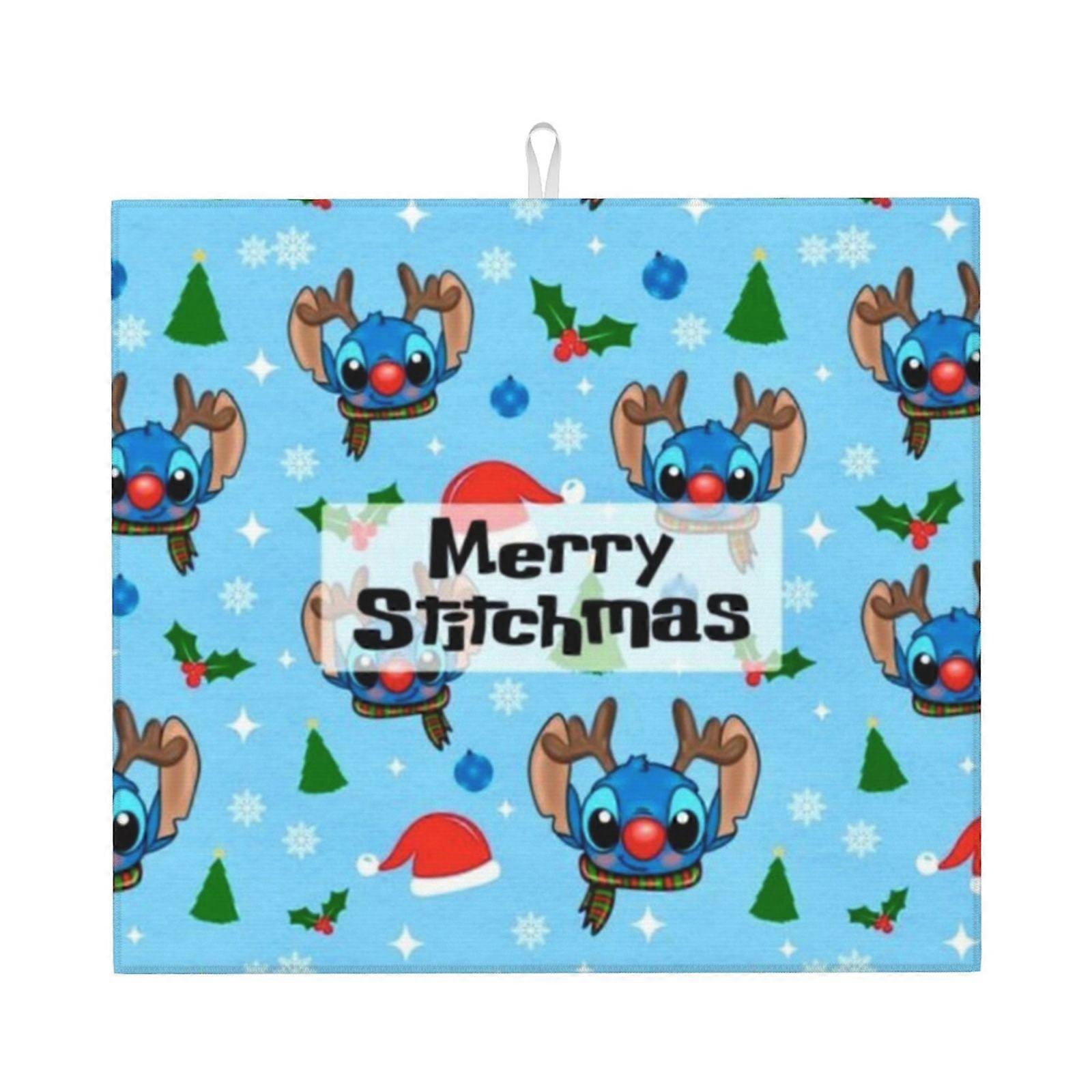 Stitch Dish Drying Mat For Kitchen Counter, Microfiber Dish Mat, Fast Absorbent Draining Pad