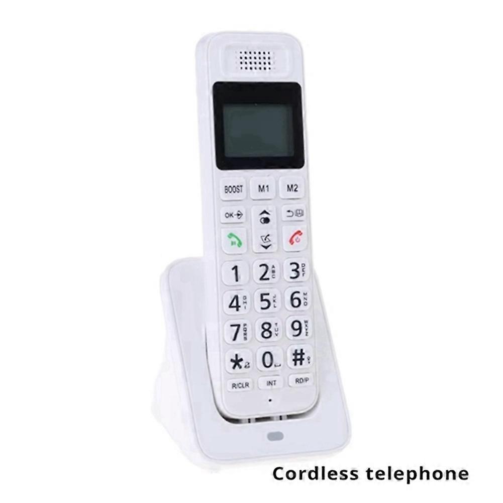 D1018 Telephone Business Office Home Handheld Digital Wireless Telephone Low Radiation with LCD Display White UK Plug