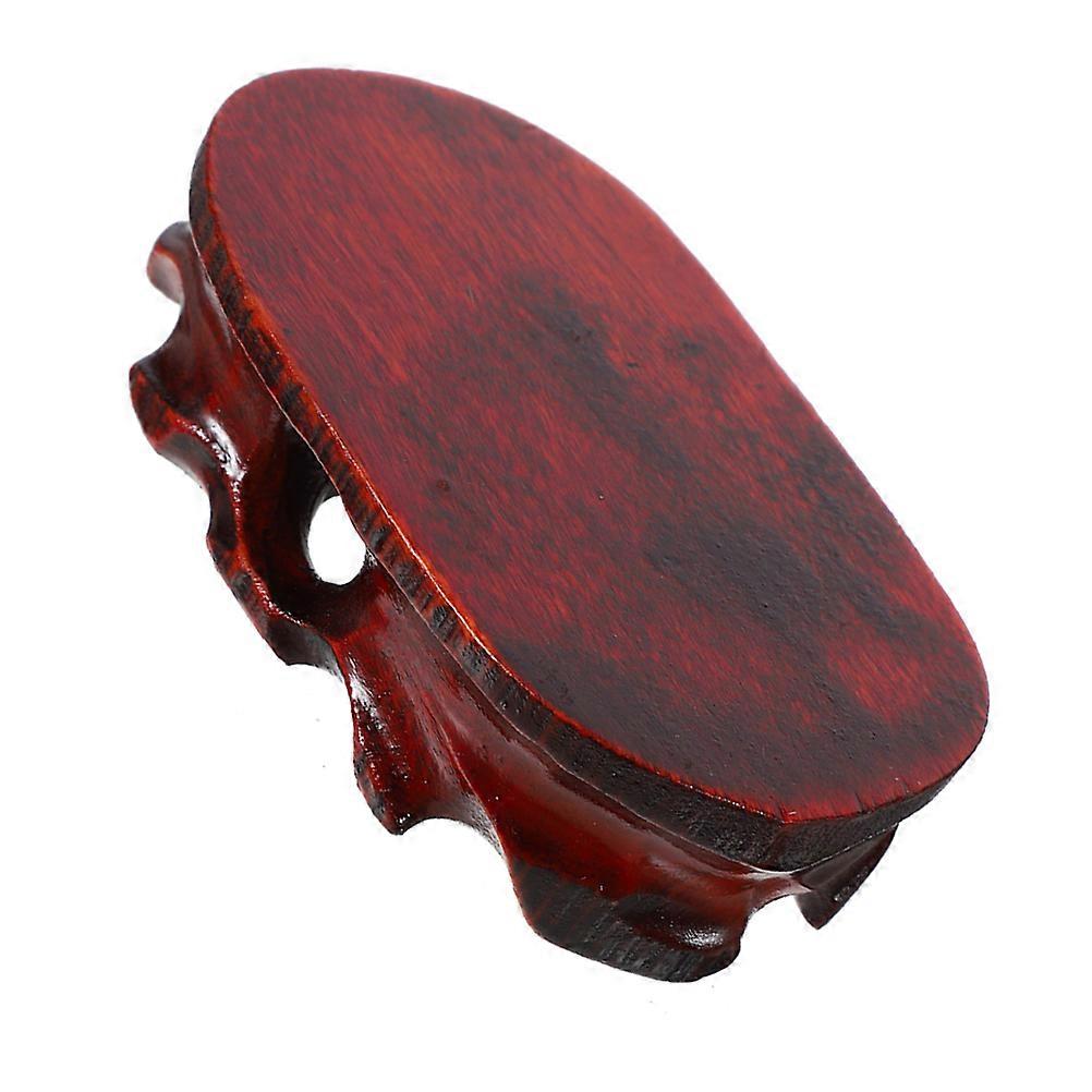 Wood Display Pedestal Stand for Jade Display Stand Dark Red Wooden Base
