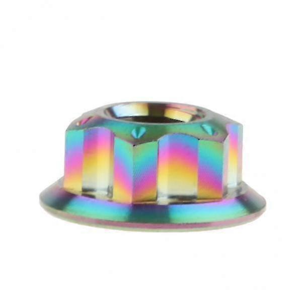 4X Motorcycle Racing Titanium Hex Head Flange Nuts Screw Colorful M6x1.0
