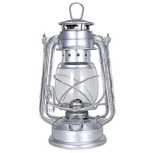 25cm Retro Classic Kerosene Lamp Dimmable Kerosene Lantern Silver