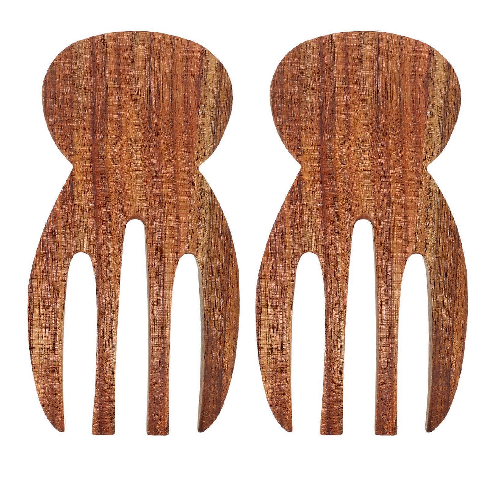 Wooden Salad Serving Utensils for Cooking 2Pcs Comfortable Grip Tools