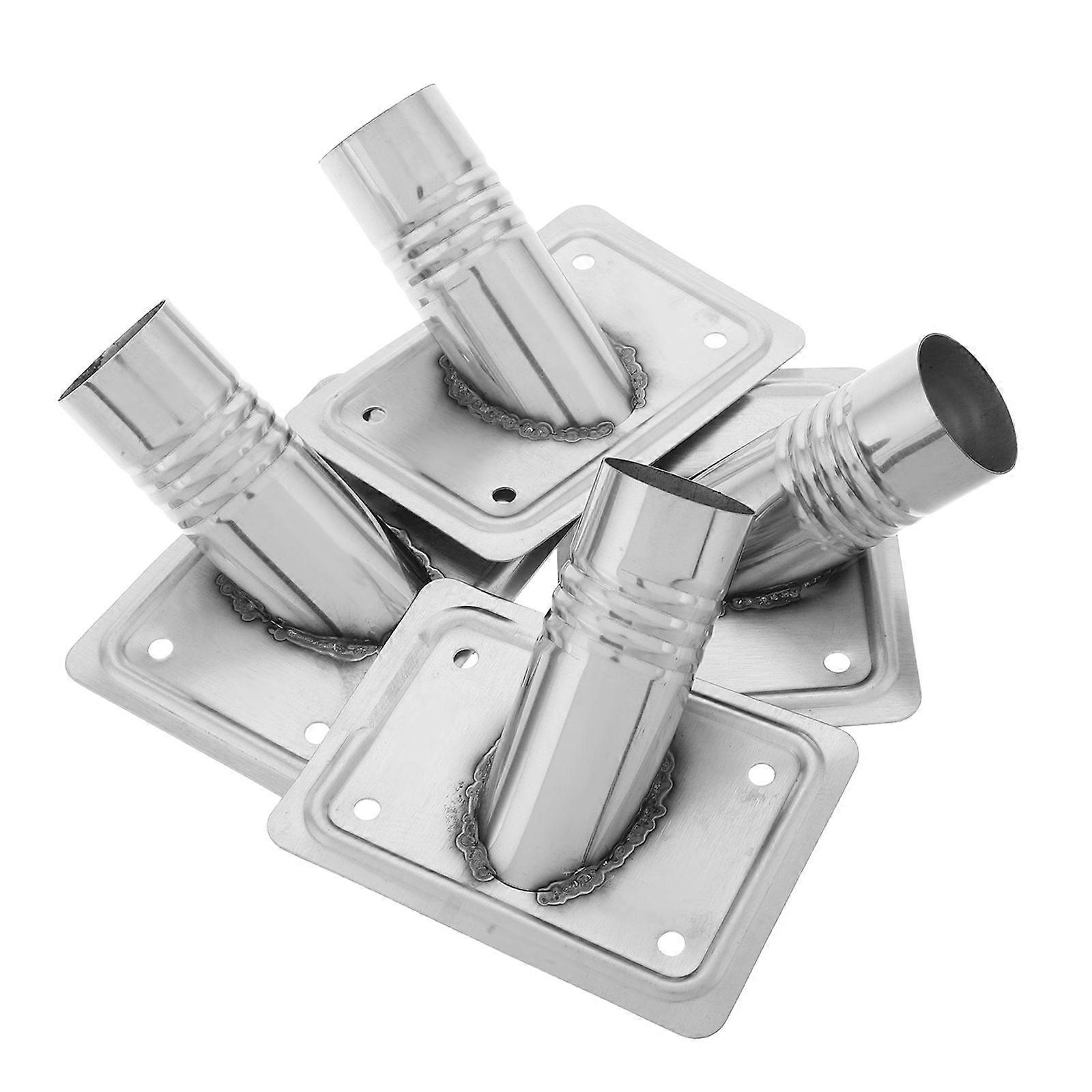 Floor Brush Head Adapter for Cleaning Handle Replacement 4Pcs Metal Silver