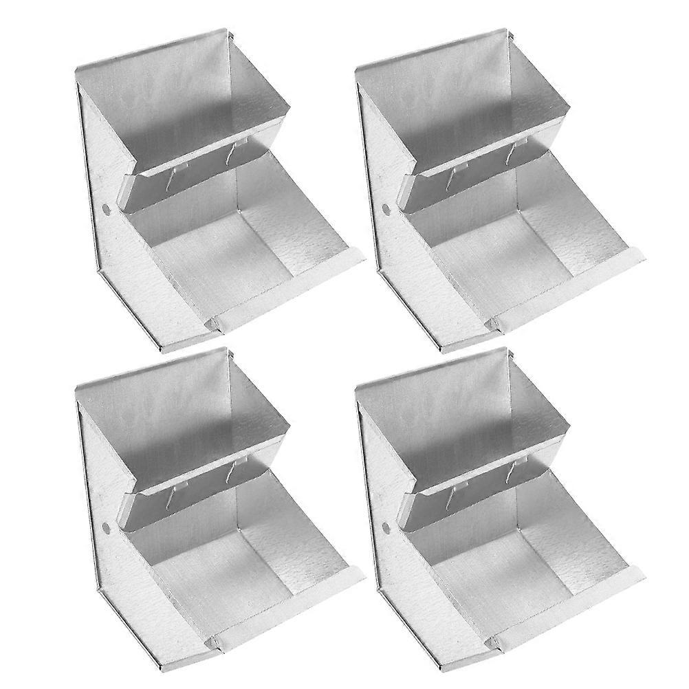 Metal Rabbit Feeder Box For Indoor And Outdoor Use Durable Iron Structure Designed For Efficient Feeding 4Pcs