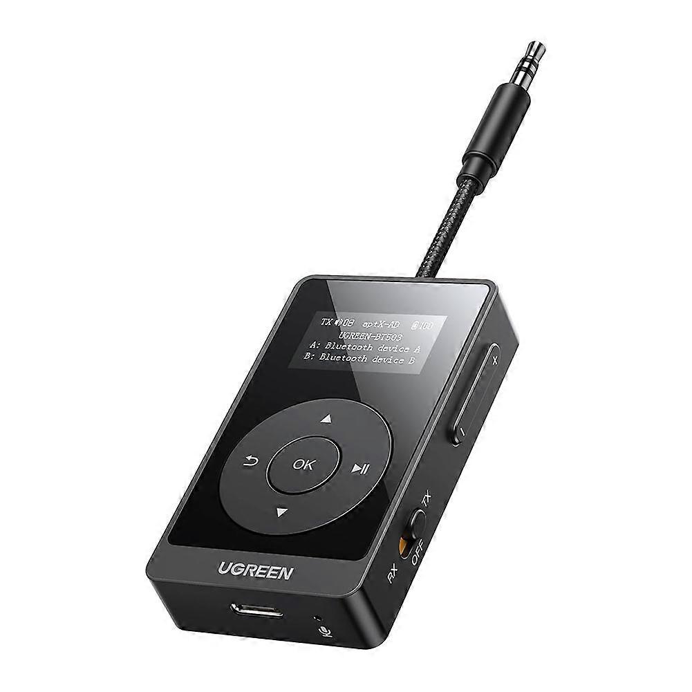 UGREEN AptX Bluetooth Adapter with LED Display, Bluetooth Transmitter Receiver Bluetooth Audio Splitter for TV Plane Car