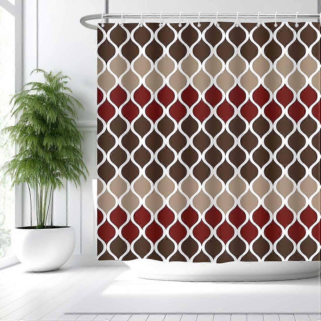 Textured Polyester Shower Curtain Rust Resistant Machine Washable 72x72 for Bathroom