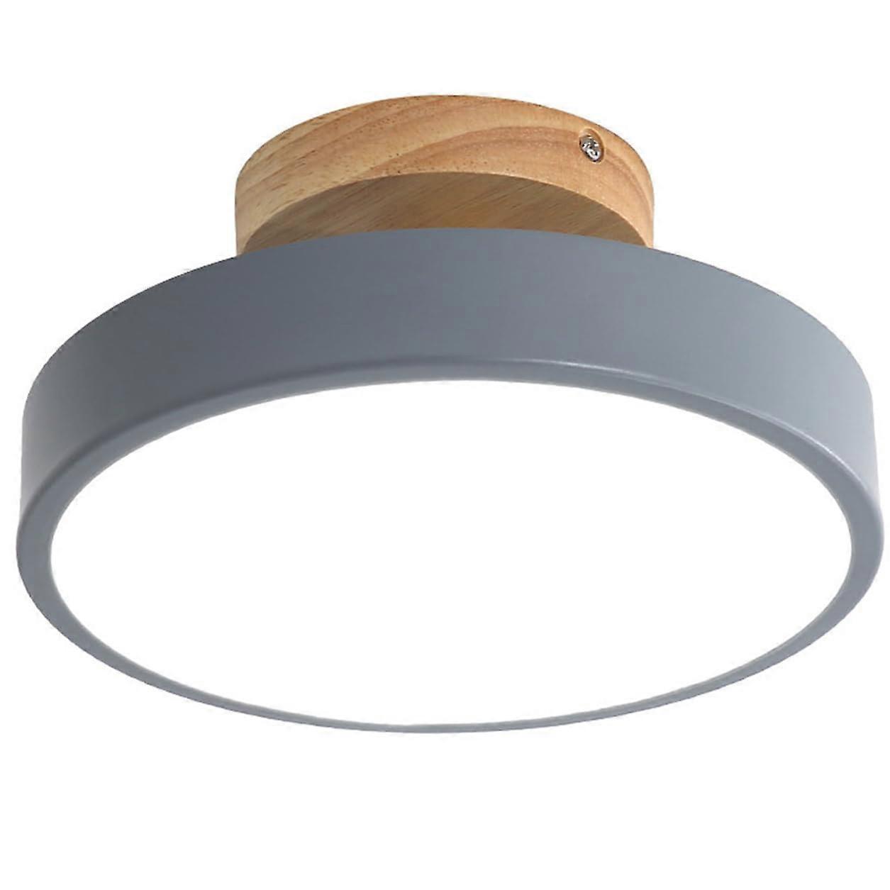 Dimmable LED Ceiling Light with 3 Color Temperatures, Modern Nordic Flush Mount Fixture A Gray