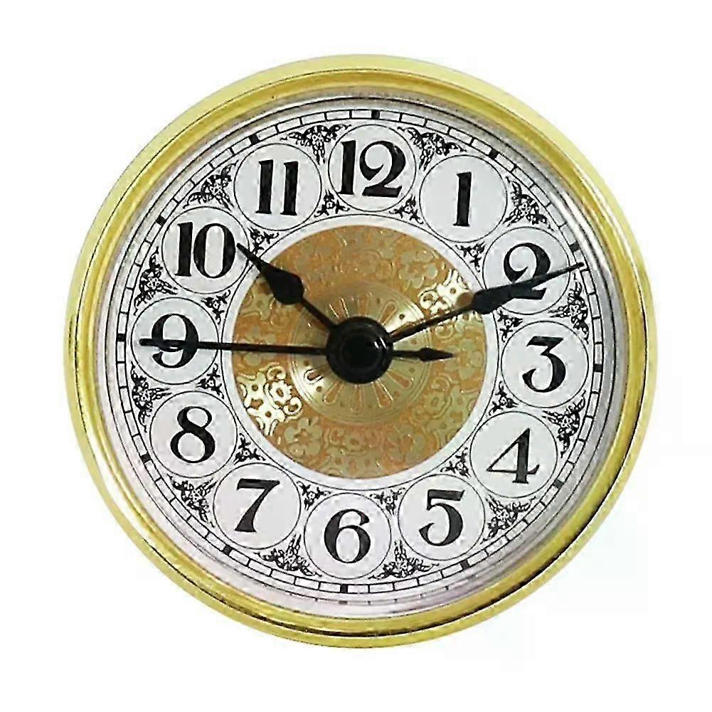 Quartz Clock Insert High Accuracy 70mm Clock Insert Movement With Arabic Numerals Premium Gold Replacement Parts