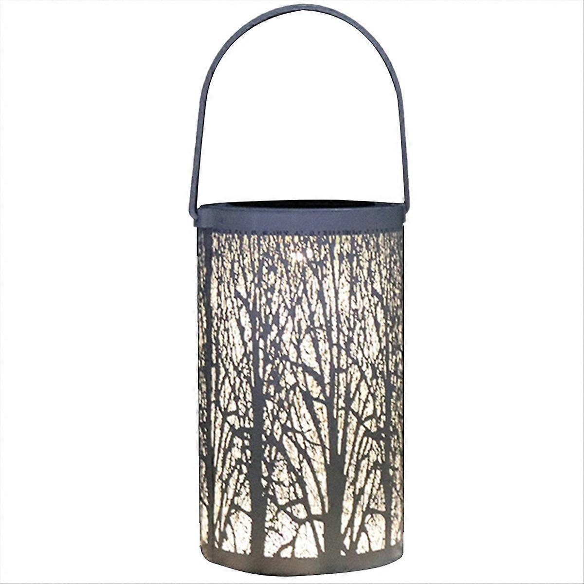 White tree trunk Solar hollow light Iron pattern projection light