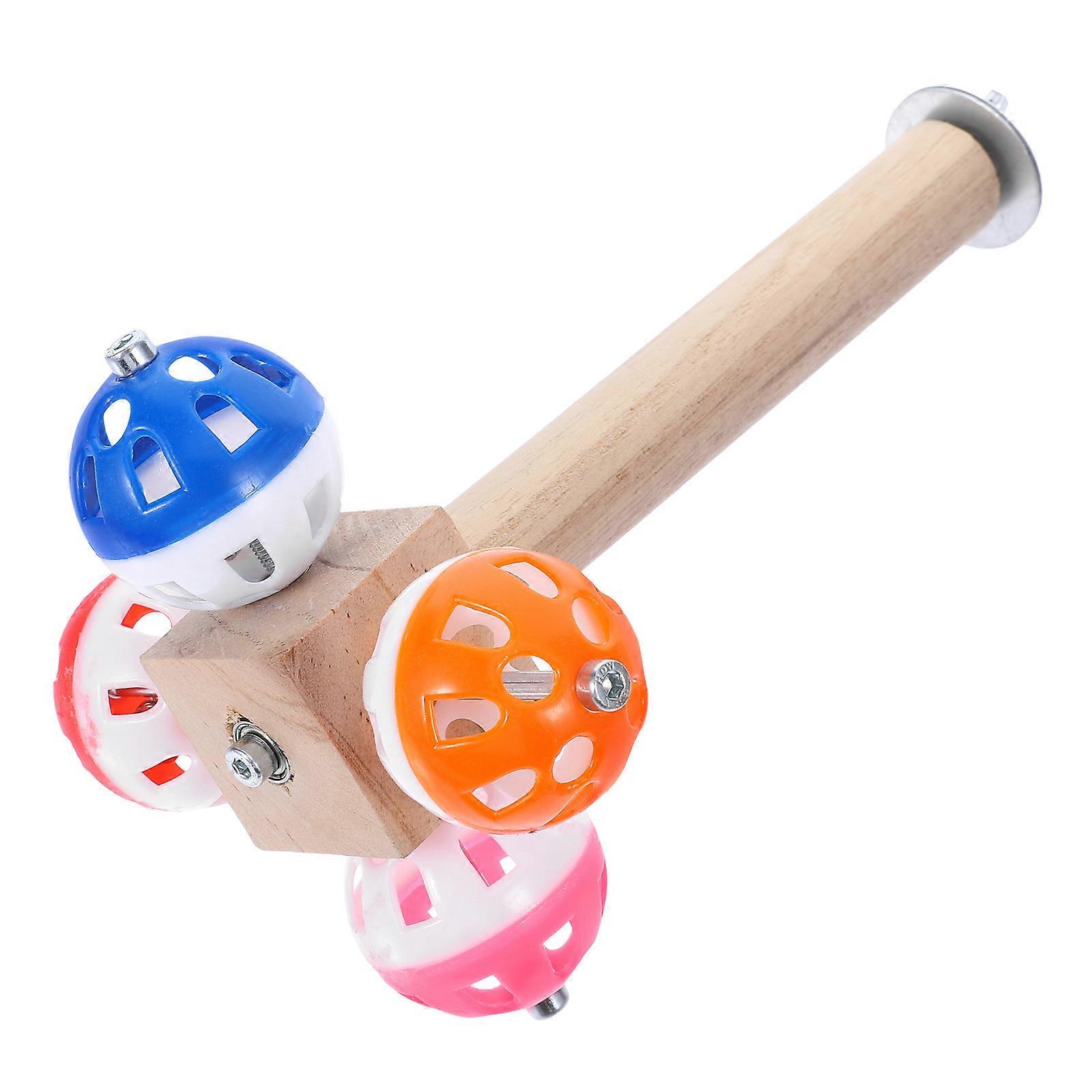 Parrot Perch Stand with Rotating Ball for Parrot Wooden Bird Toy