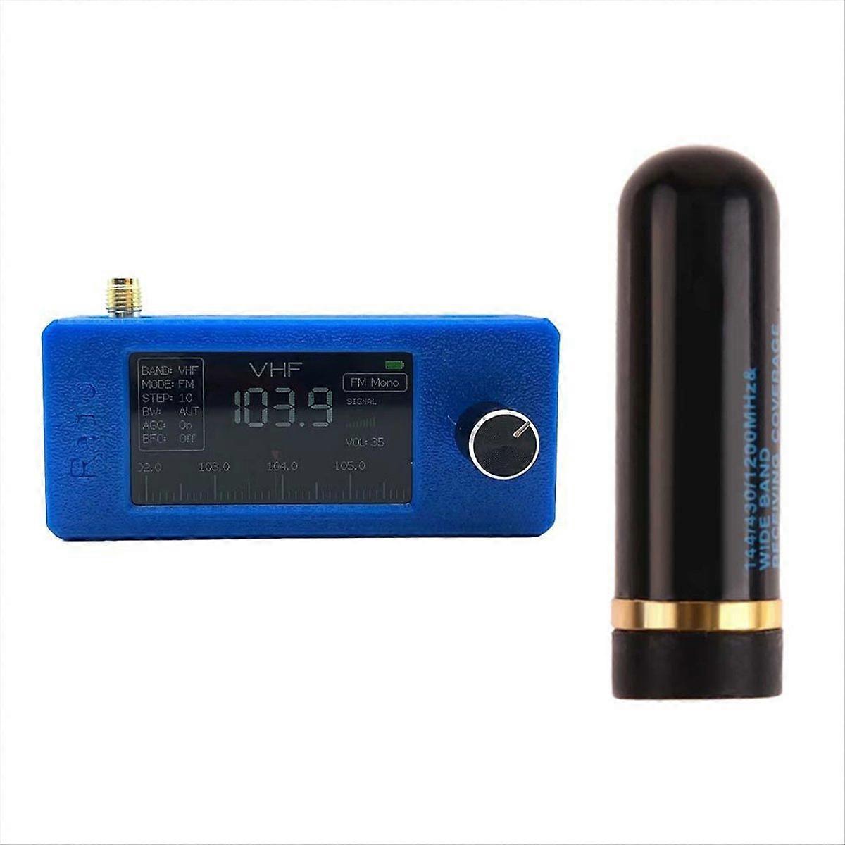 0.5khz-181mhz Portable Radio1.9inch IPS Screen Pocket Radio with Antenna All Band Radio Receiver HF SW MW VHF Radio C