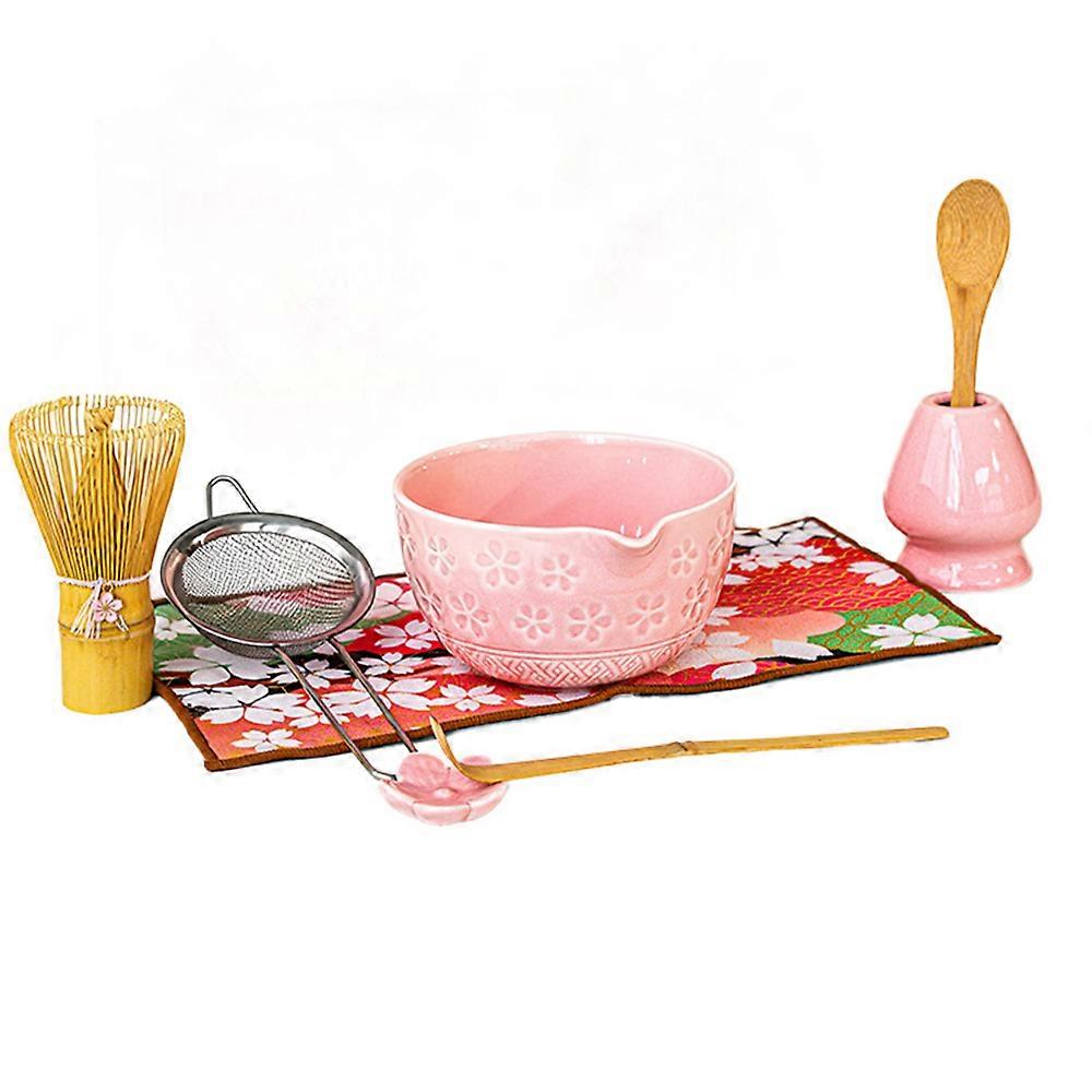 8PCS Matcha Whisk Set Spring Cherry Blossoms Matcha Bowl With Spout