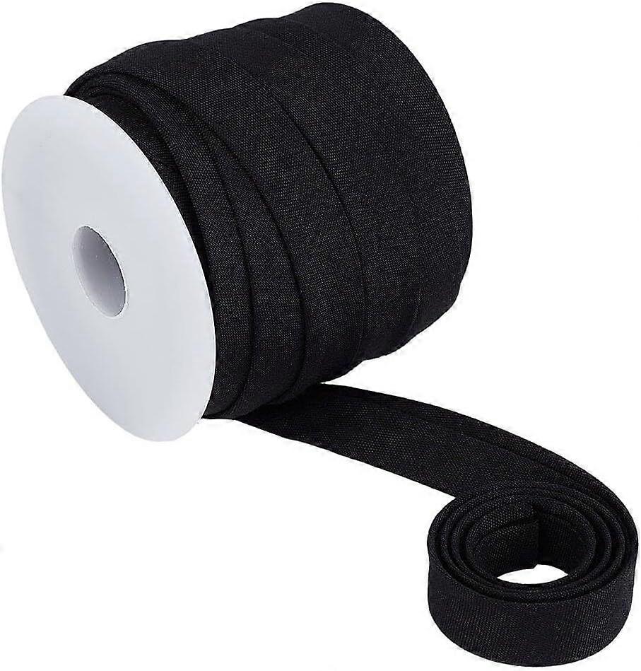 10 Yards Bias Binding for Sewing 1/2 inch Double Fold Bias Tape Black Polycotton Binding Tape Hemming Ribbon DIY Garment for Craft Seaming Hemming Pip