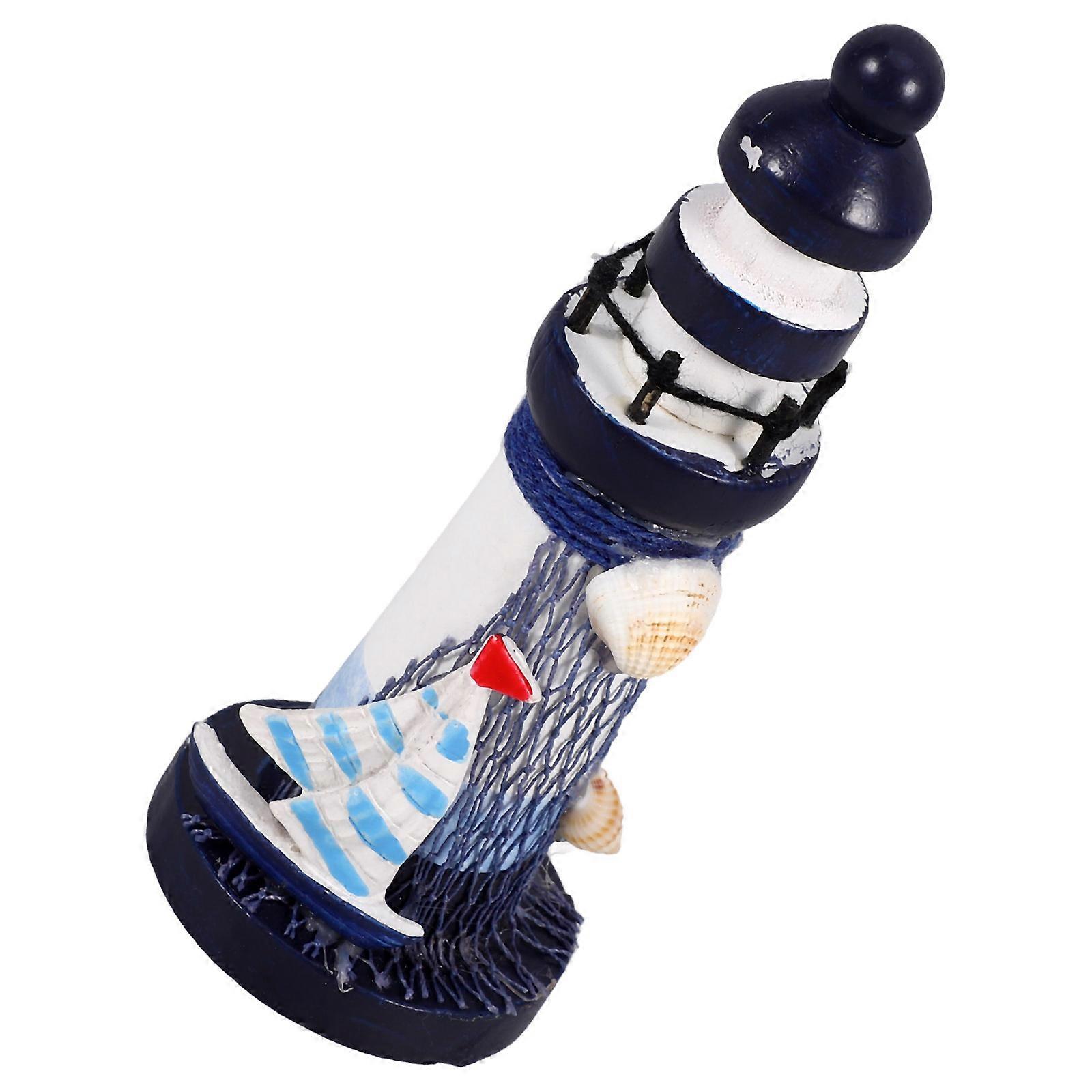 Wooden Lighthouse Model Creative Nautical Decoration for Desktop