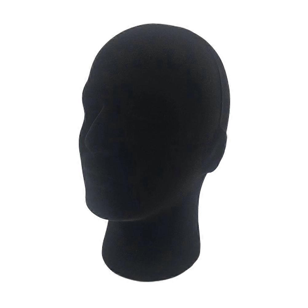 Wig Display Male Head Model for Storage 3Pcs Black Hat Holder