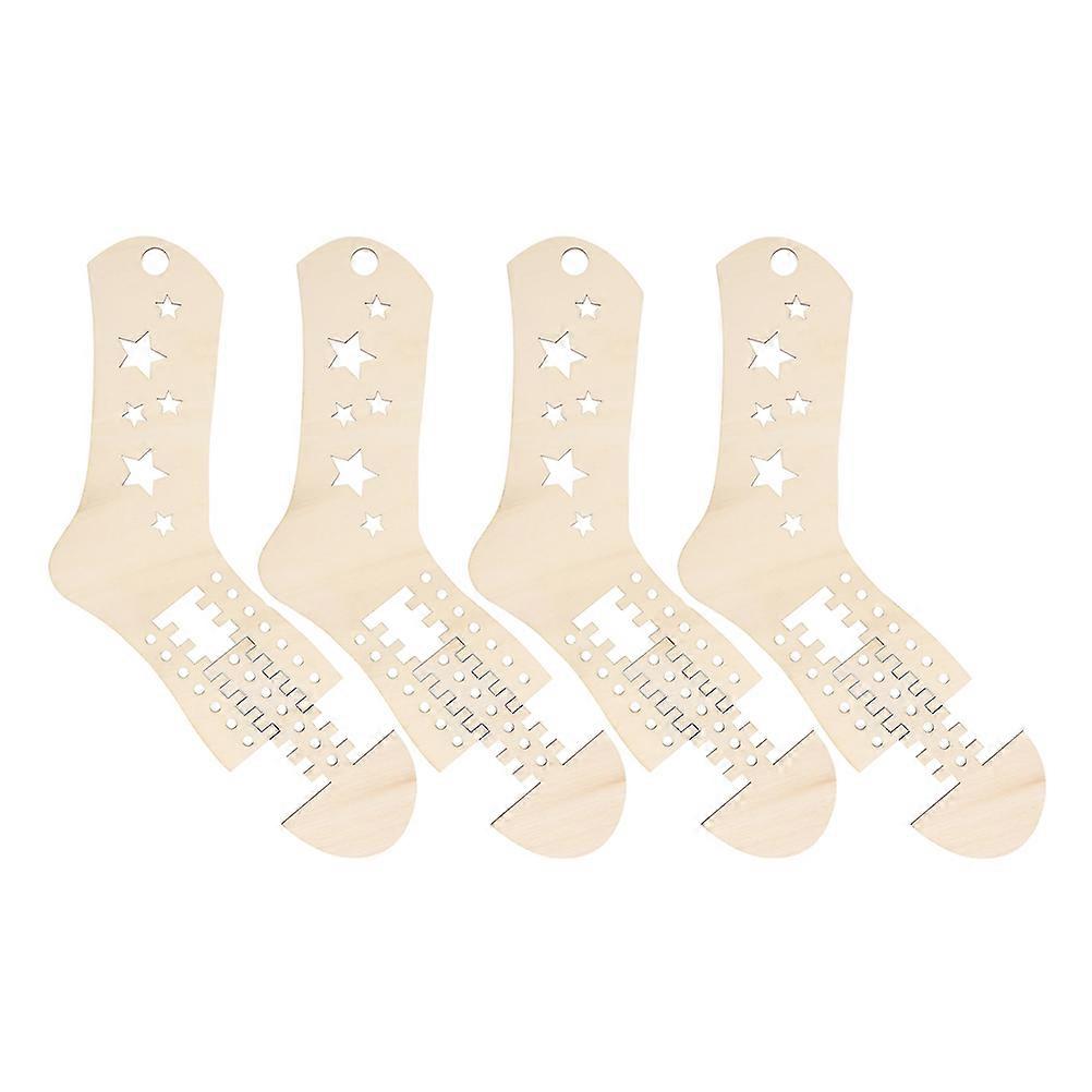 Wooden Sock Blocker for Knitting with Adjustable Design 4Pcs Set