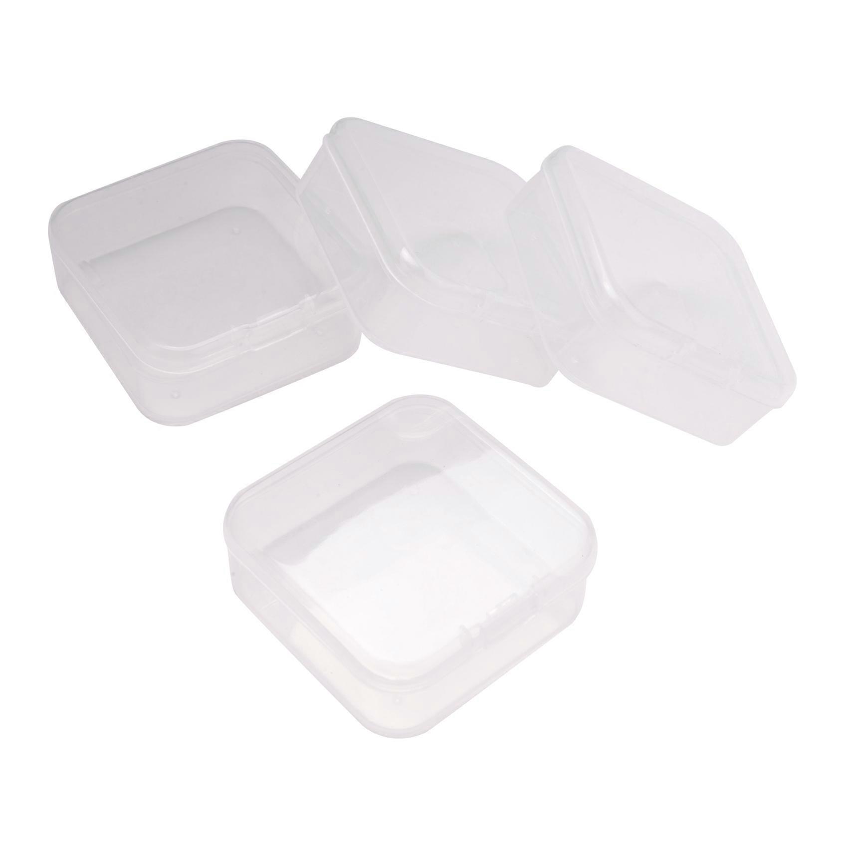 Small Clear Plastic Beads Storage Containers Box with Hinged Lid for Accessories,Crafts,Learning Su