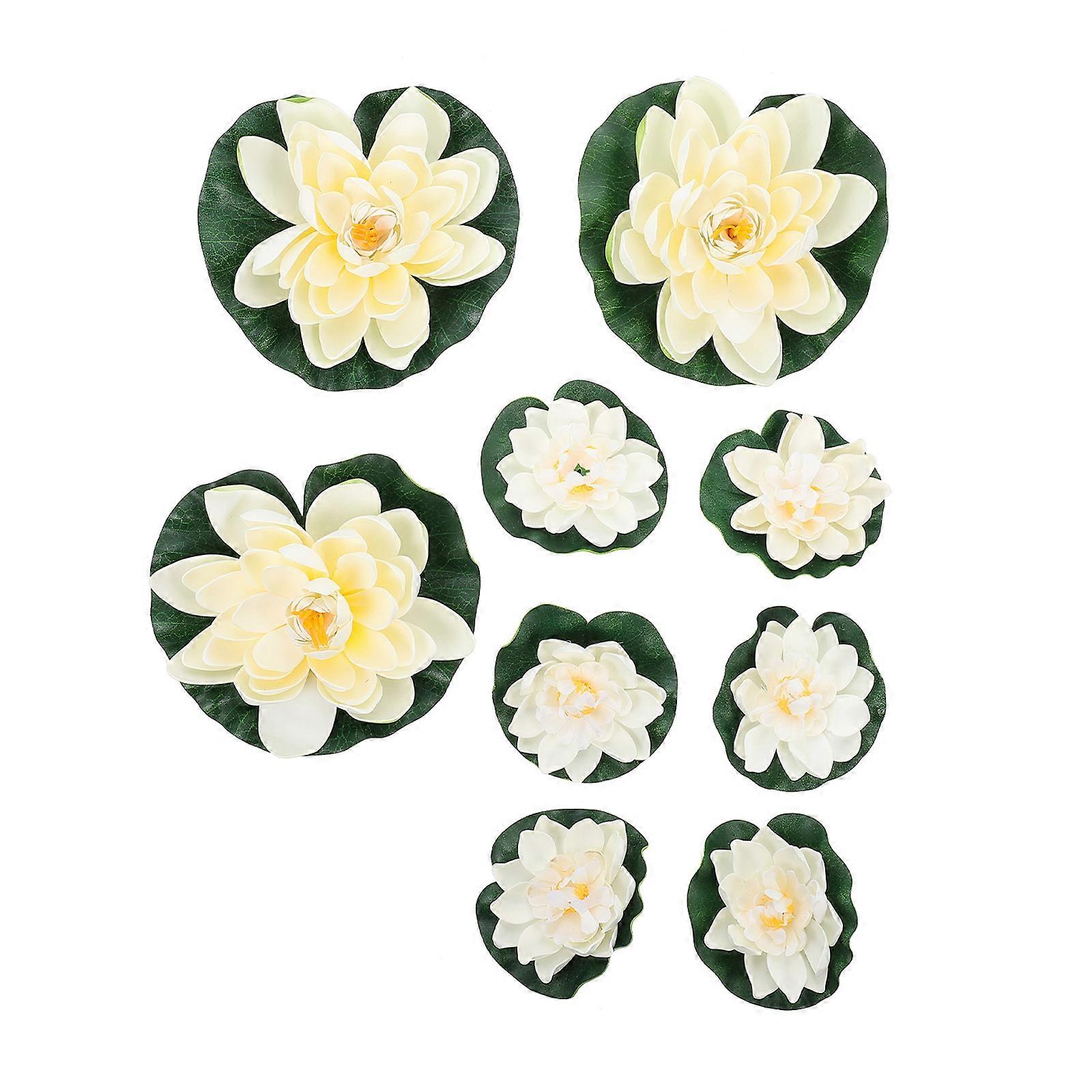 Artificial Water Lily Lotus Leafs for Decoration White 18Pcs Set