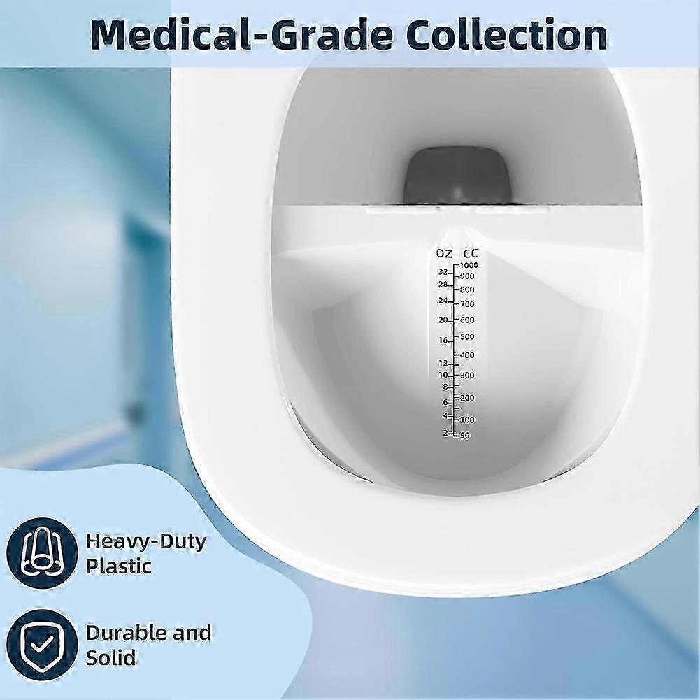 Zestaw 6 czapek do zbierania moczu do toalety, pojemniki na mocz o pojemności 32 uncji/1000 cm3, dla kobiet, dla kobiet i mężczyzn