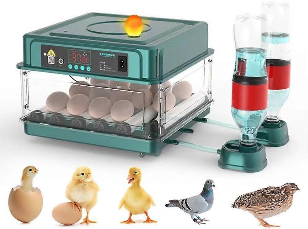 Automatic Egg Incubator 12-38 Egg Digital Poultry Hatcher Machine ith Automatic Egg Turning, Temperature & Humidity Control, LED Lighting for Chicken