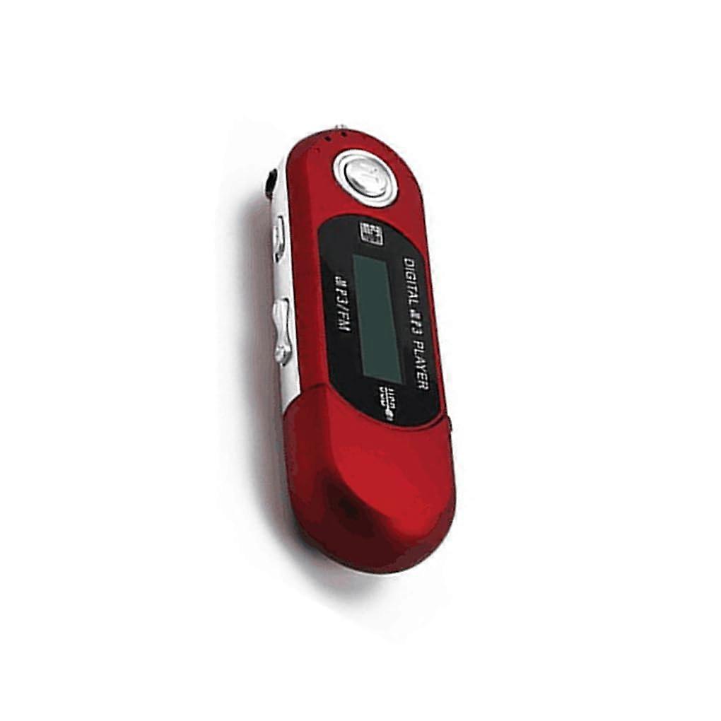 Mini MP3 Player Lossless Audio, 32GB TF Card, LCD Display, 3.5mm Jack, Red, Home School Portable Flash Drive