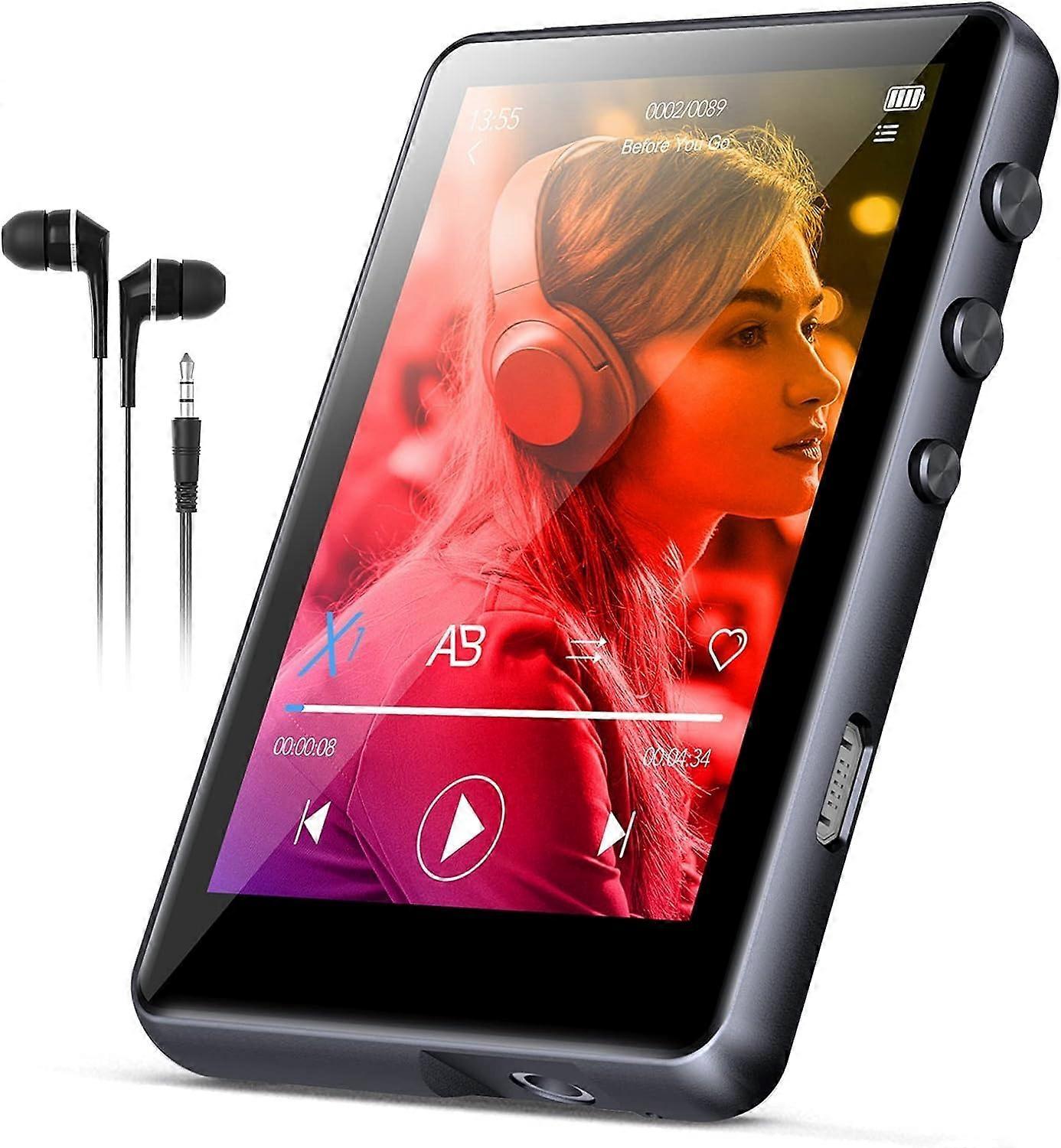 128GB Bluetooth MP3 Player with Touch Screen, HiFi Sound, FM Radio, Speaker and Voice Recorder
