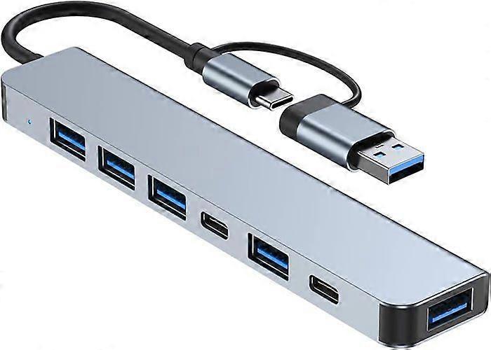 UPLAYTECK 7-in-2 USB-C Hub, Multi-Port USB Docking Station Adapter, Compatible with Macbook, iMac, iPad, iPhone, 1 USB 3.0, 4 USB 2.0