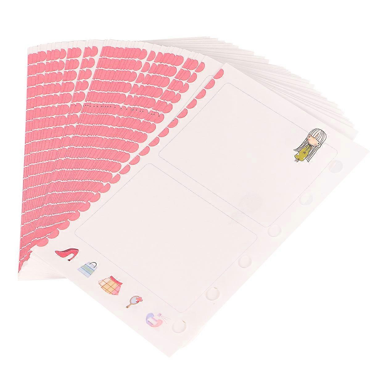 A7 Loose-Leaf Paper Notebook Replacement Core Papers for Writing 9Pcs Assorted Colors