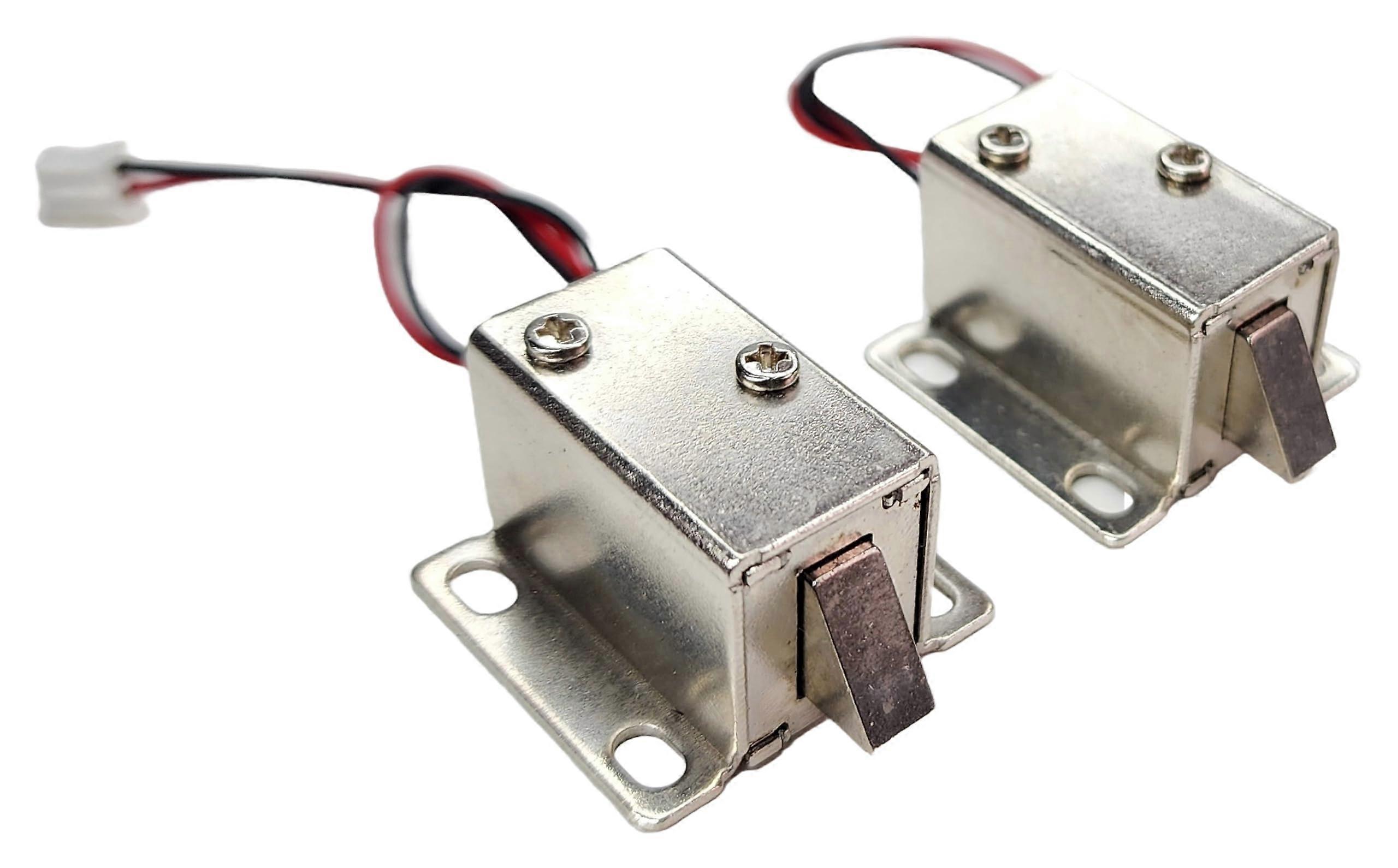 12V Solenoid Lock 2Pack FailUnlocked Electric Cabinet Drawer Lock Set for Smart Home Security