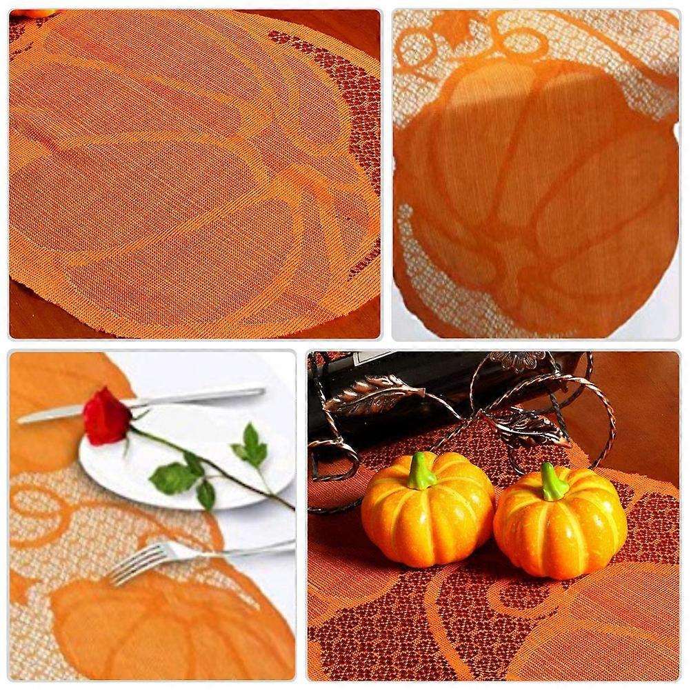 Lace Runners For Tables Fall Decorations Rectangular Shape Orange Color 183X33CM Suitable For Hotel And Restaurant 1Set3Pcs
