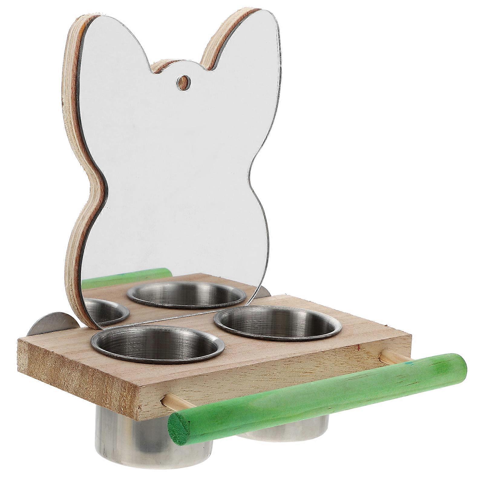 Bird Feeding Box Standing Rod Feeder For Bird Owners Acrylic Material Rectangular Shape Feeding 1Set