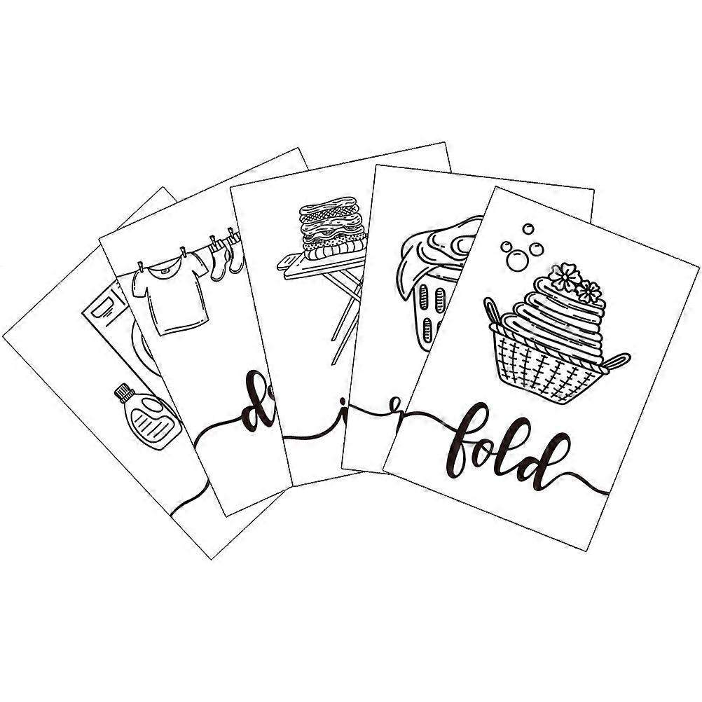 Background Wall Decoration Laundry Room Art Wall Decor for 5Pcs PVC