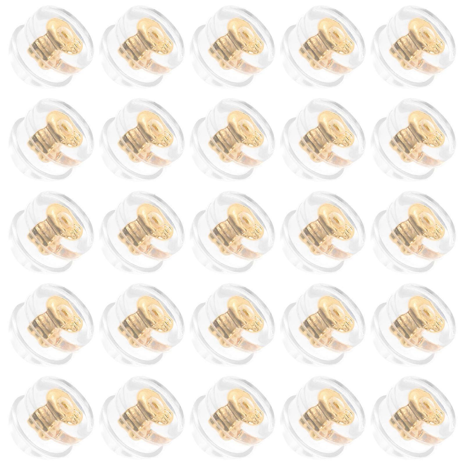 Earring Backs Secure Replacement for Stud Earrings 250Pcs Golden Silicone