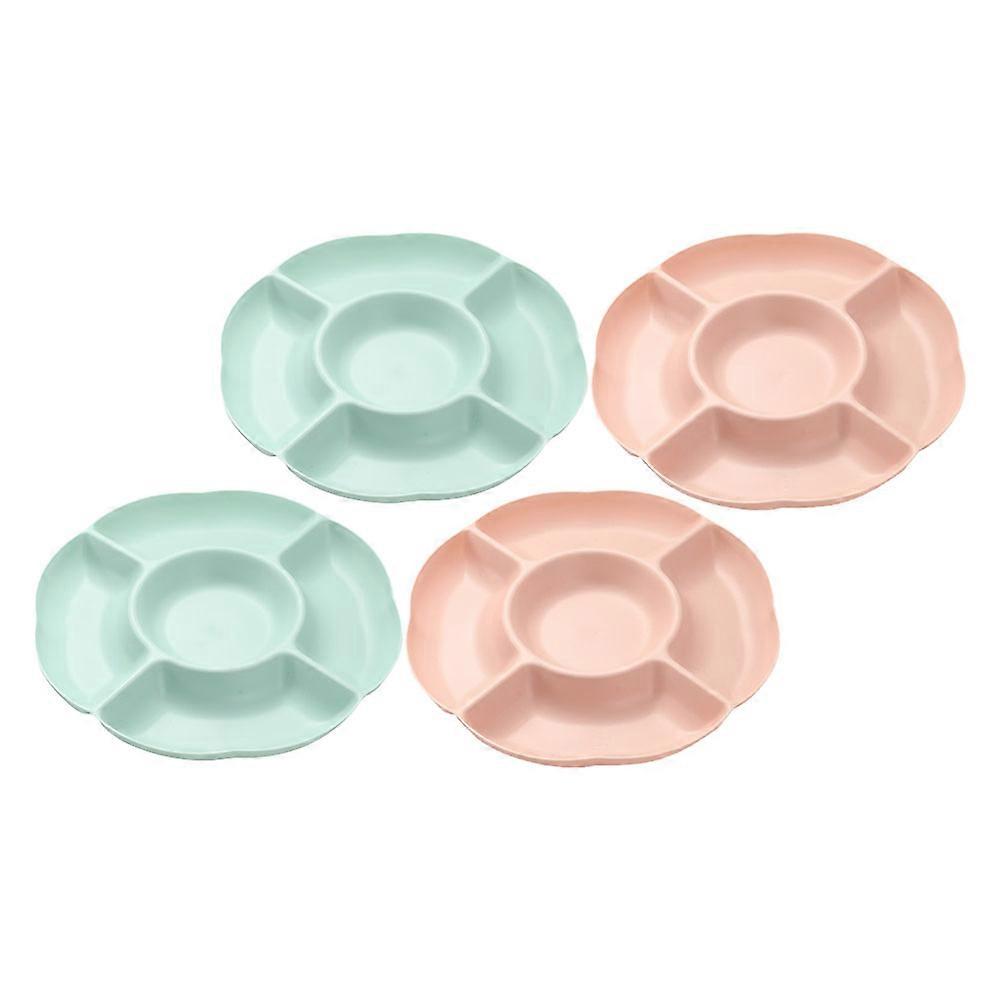 Compartment Snack Serving Plate for Storage Use 4Pcs Fruit Trays