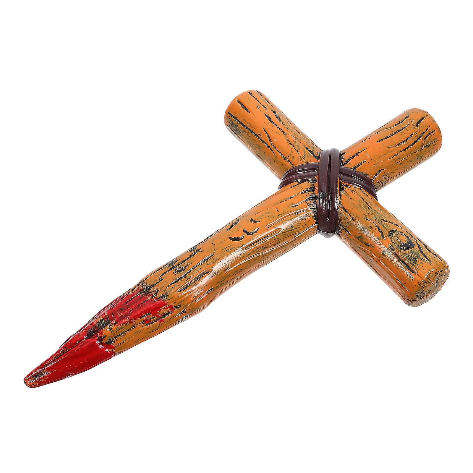 Brown Plastic Cross Ornament for Cosplay Cross Accessory