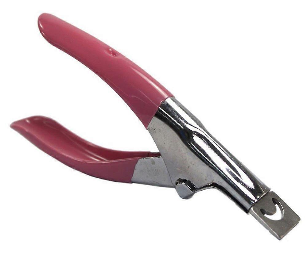 Pink Nail Tip Cutter for Acrylic Nails with Sharp Precision Cutting and Durable Spring Mechanism