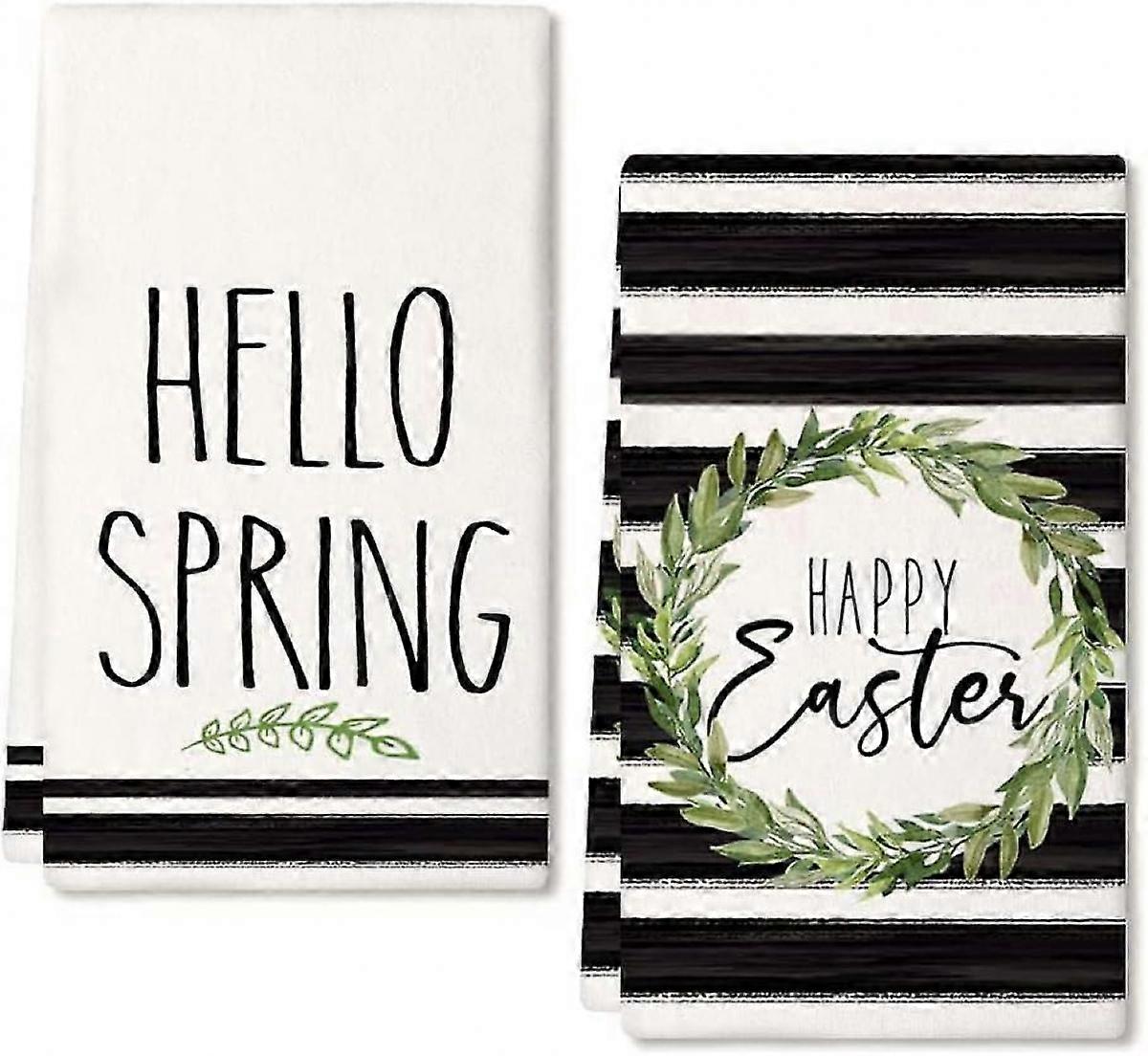 Easter Kitchen Towels Set, Ultra Absorbent Cotton Spring Holiday Decor