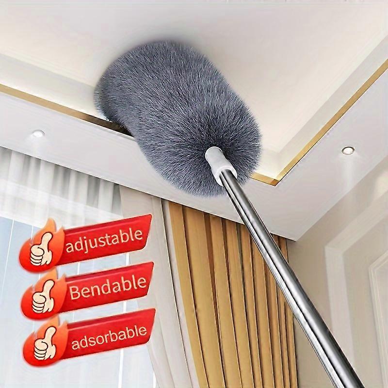 Dust Dusters With Extension Pole Retractable Dust Removal Brush Microfiber Dusting Brush Reusable Washable Ceiling Cleaning Tool