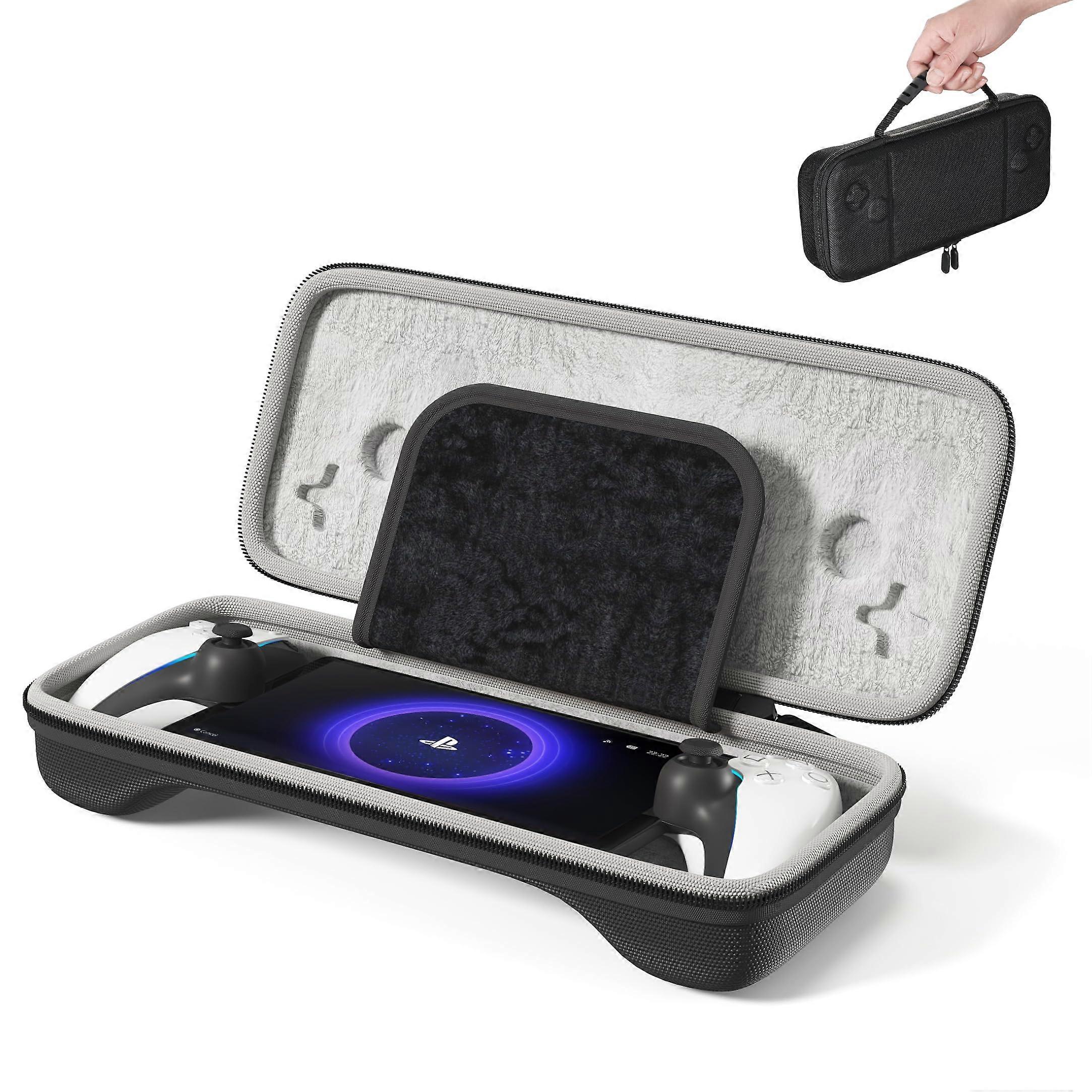 Carrying Case Slim Hard Shell with Velvet Lining and Accessory Compartment for PS5 Portal