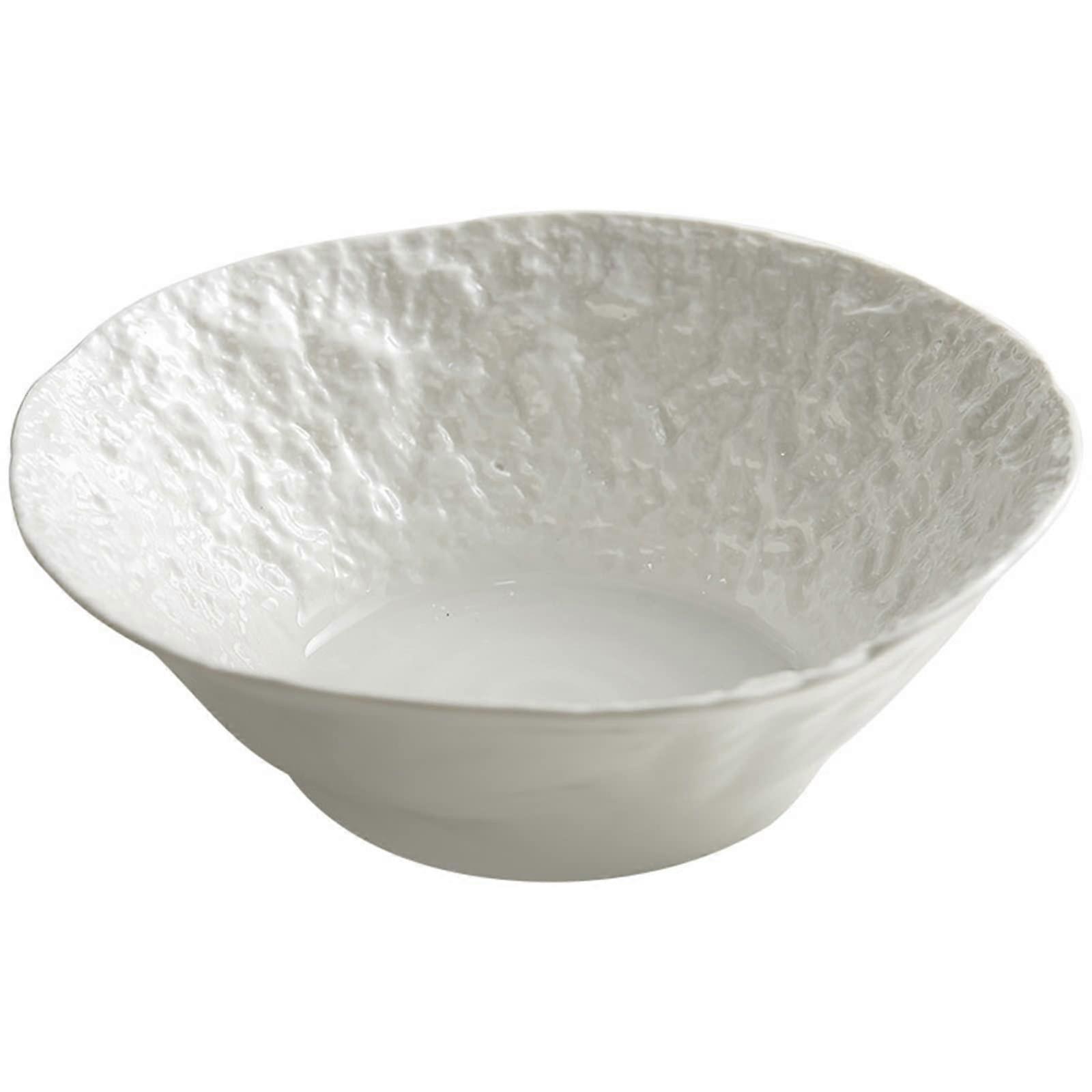 White Ceramic Dinner Plate 17.5cm ScratchResistant Glaze Stackable Design for Salad and Dessert